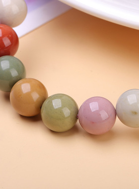 7A天然奶昔阿拉善手链彩玉老料圆珠手串温柔显气质女日常百搭手饰