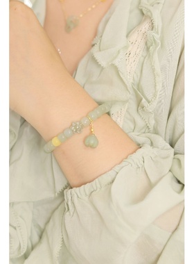 好运莲连 和田玉手链古风小众设计