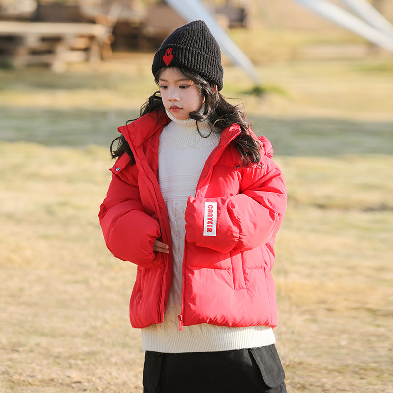 康衣儿童装羽绒服加厚小中大童连帽2024冬季新款女童羽绒服外套