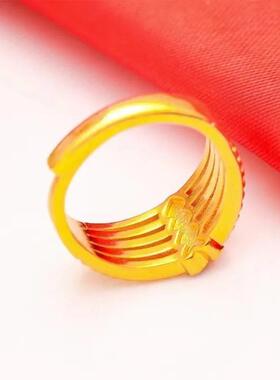 爆款金色心连心开口排戒女款