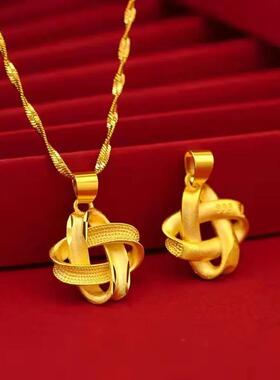 金色如意结中国风轻奢锁骨链女款