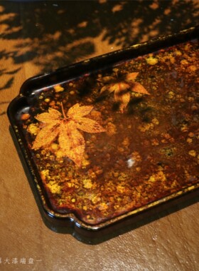 华颖堂茶艺馆传承国粹茶具收藏品闳文造器花梨胎大漆干泡盘壶承一