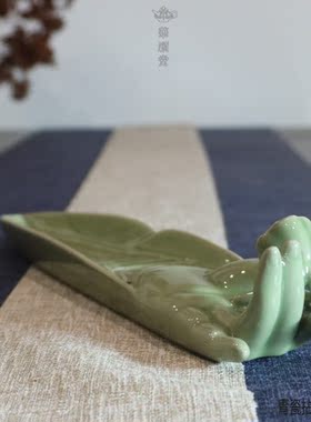 华颖堂茶具收藏慈溪新越窑青瓷茶艺馆家居用品佛手拈花线香架熏炉
