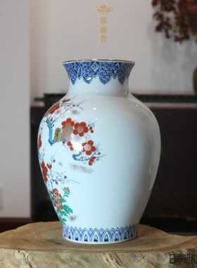 古董艺术品日本梅花瓶