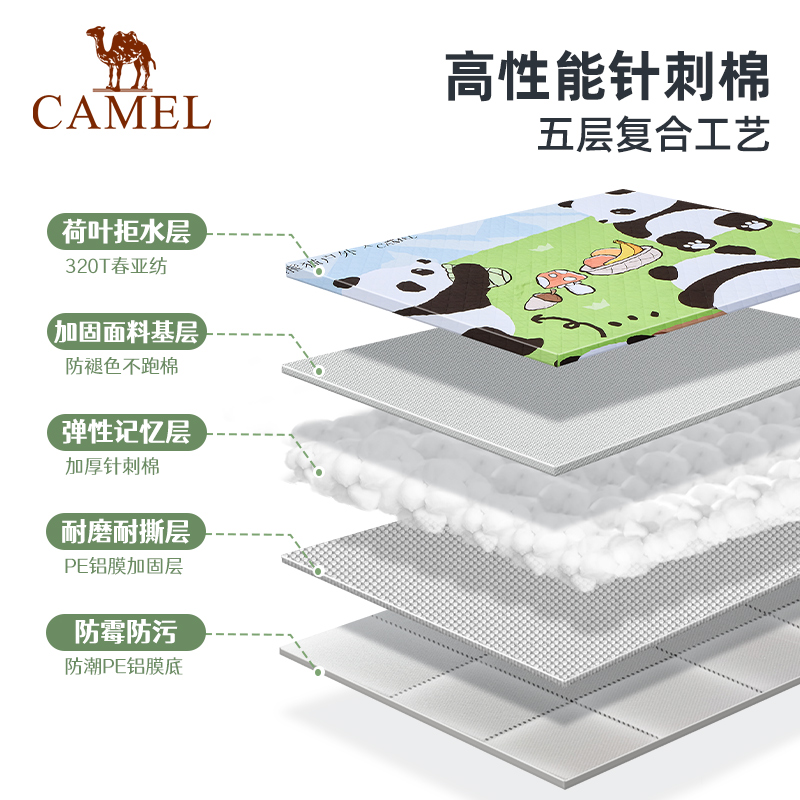 骆驼熊猫野餐垫户外餐布儿童露营毯沙滩垫户外折叠便携式防潮垫