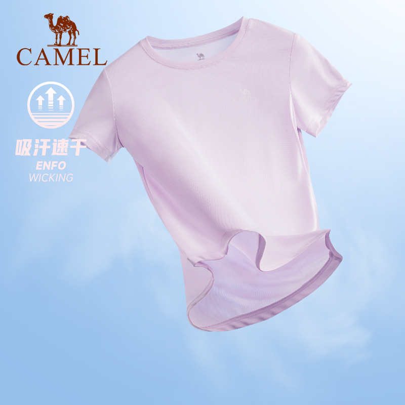 駱駝運動服春夏女士薄款速干T恤短袖體恤半袖透氣戶外健身上衣男_駱駝官方旗艦店_運動服_休閑服裝