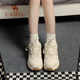 Ladies hiking shoes camel casual sneakers