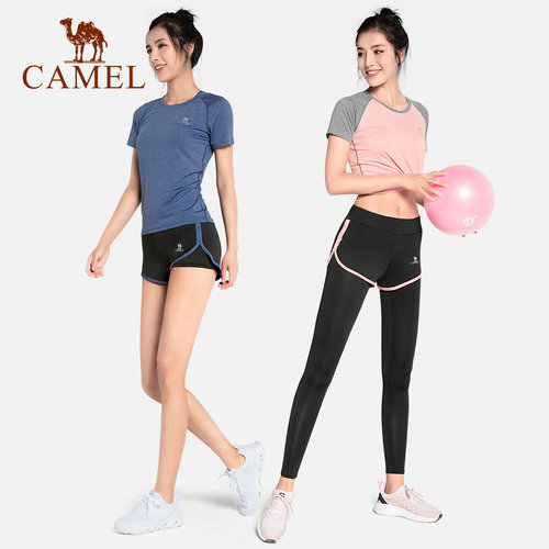 骆驼瑜伽服套装女款长袖夏季休闲运动服晨跑步服衣服健身服网红款 - 图1