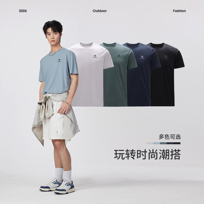 骆驼男士速干透气短袖T恤跑步