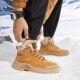 Camel Men's Shoes Work Boots Camel Plush Warm and Casual