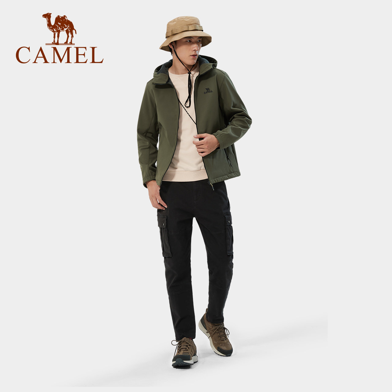 Camel 骆驼 情侣加绒加厚软壳夹克 HWAA32263652