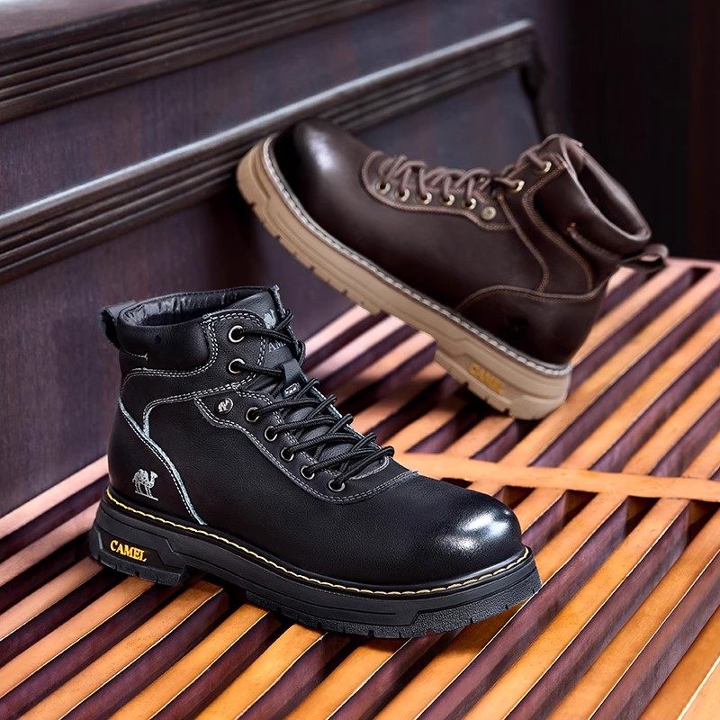 骆驼男鞋马丁靴2025秋冬新款耐磨舒适男士靴子增高厚底复古工装靴,淘宝优惠券,粉丝福利购,淘宝优惠卷