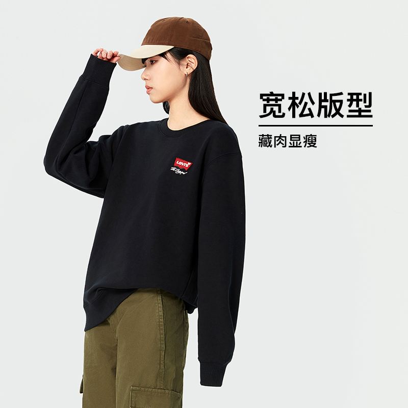 【商场同款】Levi's李维斯24夏季新款男士LOGO圆领卫衣A9219-0000-图2