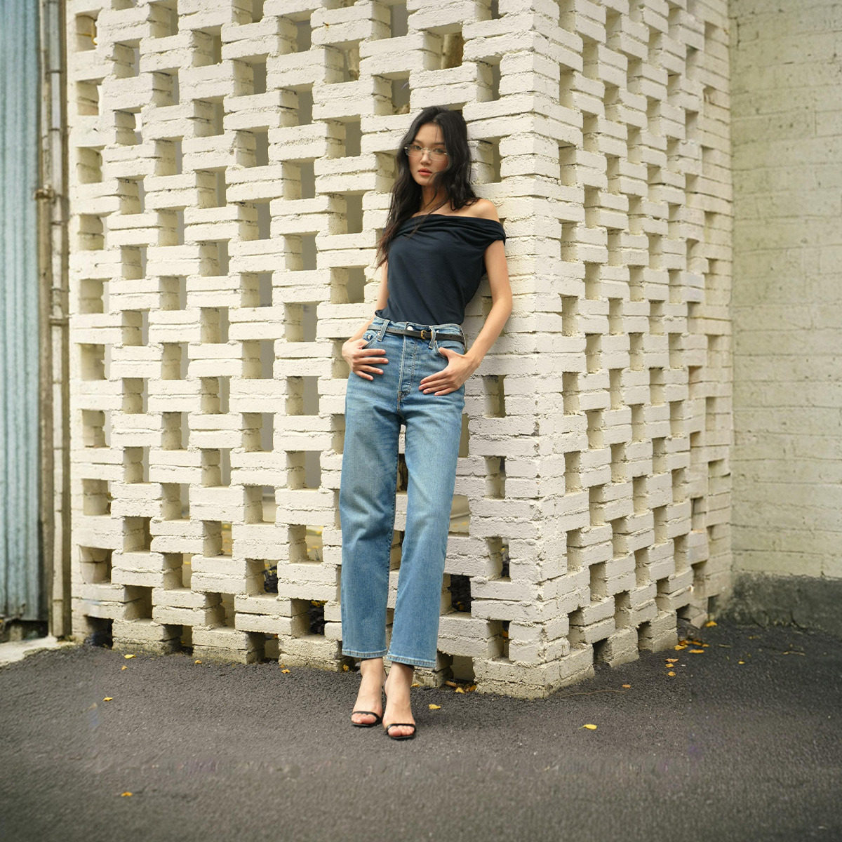 Levi's李维斯女士美式复古百搭Ribcage高腰修身直筒休闲牛仔裤