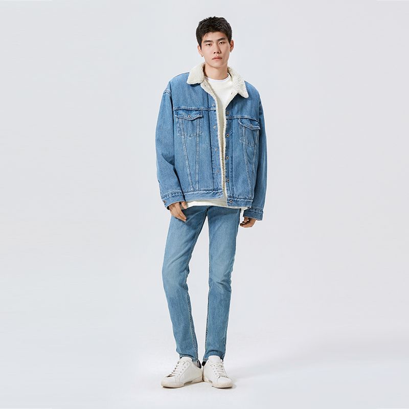 Levi's李维斯银标系列夏季新款情侣牛仔夹克舒适仿羊羔绒外套-图0