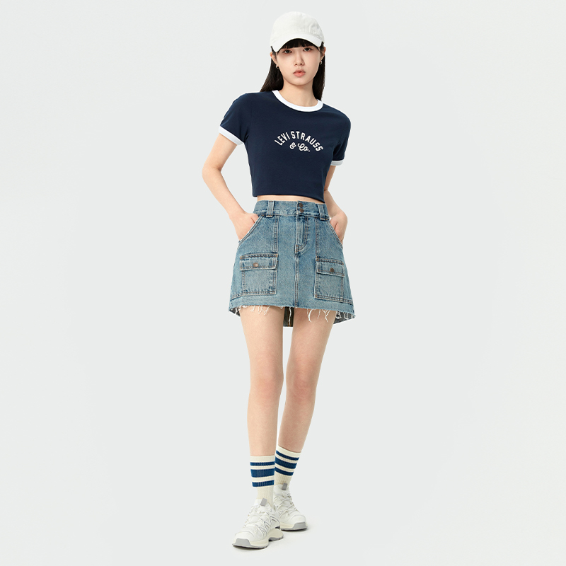 【商场同款】Levi's李维斯夏季新款时尚女士牛仔短裙A6316-0000 - 图0