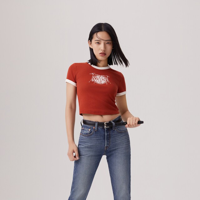 ເສື້ອຍືດແຂນສັ້ນຂອງຜູ້ຍິງ Levi's Slim Fit Knitted Short Sleeve T-Shirt