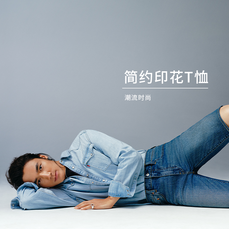 【此沙同款】Levi's李维斯24夏季新款男士针织休闲印花短袖T恤-图1