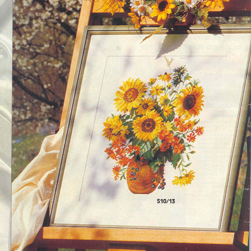 涼風DMC十字繡套件 花草 HC3437 雜誌款 向日葵 印花