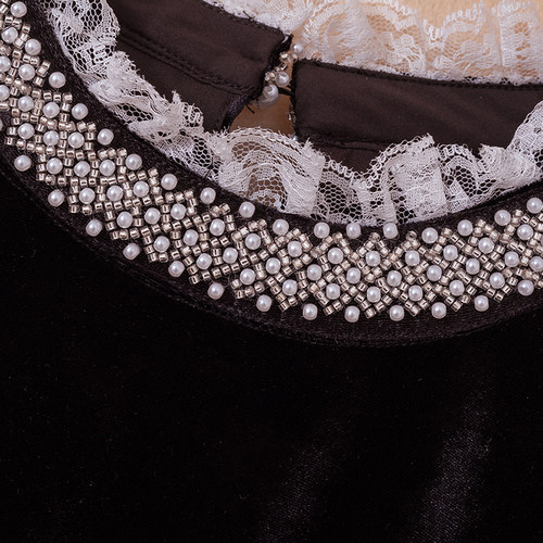 大码女装金丝绒衬衫2024秋冬胖MM收腰显瘦气质圆领高级感钉钻上衣 - 图2