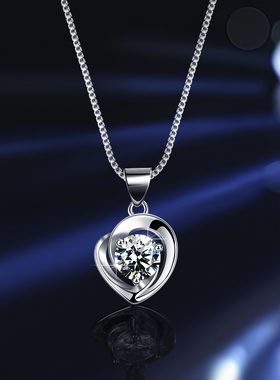 瑰匠女纯银莫桑钻吊坠项链高级