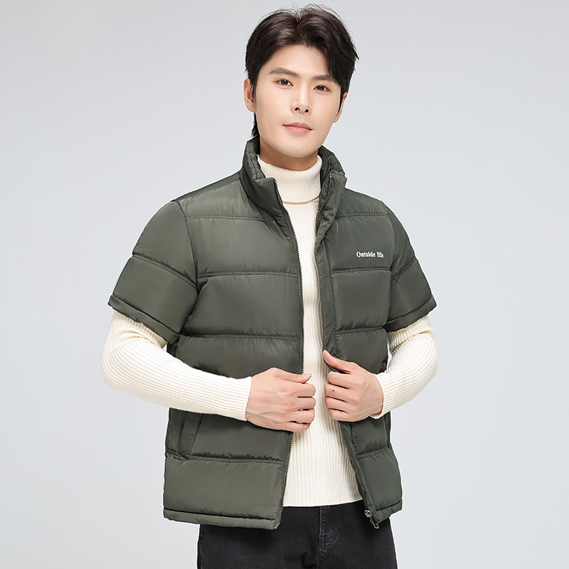 羽绒棉服男士半袖马甲胖子冬季保暖带袖棉袄宽松大码短袖背心坎肩,淘宝优惠券,粉丝福利购,淘宝优惠卷