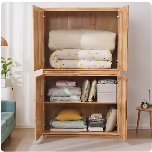 促销实木推拉门衣柜棉被柜收纳柜阳台储物柜大容量衣柜被子 - 图3