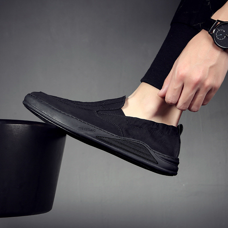 男鞋2025年新款潮一脚蹬豆豆鞋子男休闲鞋男帆布鞋男套脚懒人鞋,淘宝优惠券,粉丝福利购,淘宝优惠卷