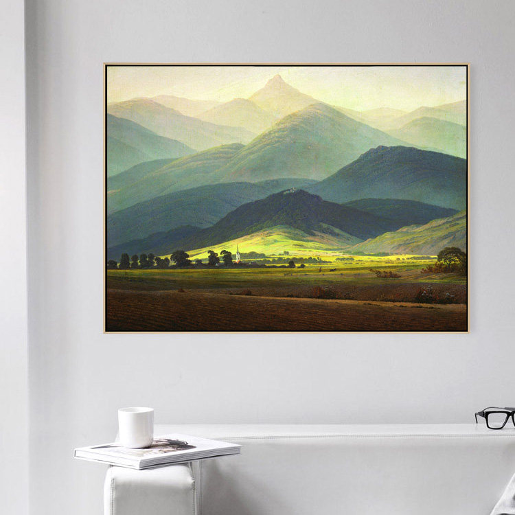 巨人山弗里德里希沙发背景墙装饰画卧室客房风景画餐厅壁挂画玄关,淘宝优惠券,粉丝福利购,淘宝优惠卷