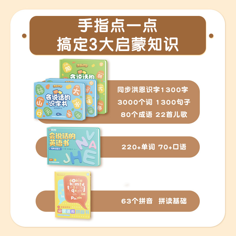 洪恩识字APP1300字手指点读书会说话的识字英语拼音启蒙认知书图-图2