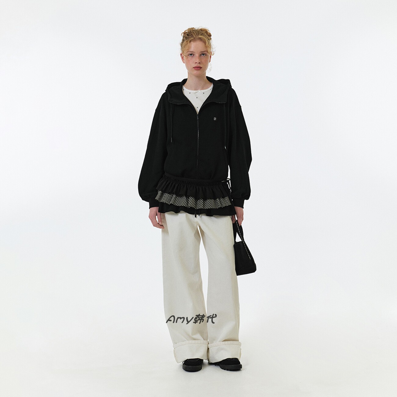 Amy韩国代购GROVE 25FW EVERLY HOODIE ZIP-UP 抽绳拉链连帽卫衣 - 图2