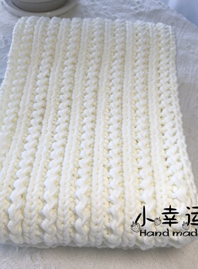 纯手工纯色同心扣编织围巾成品送男朋友女朋友生日圣诞礼物冬保暖