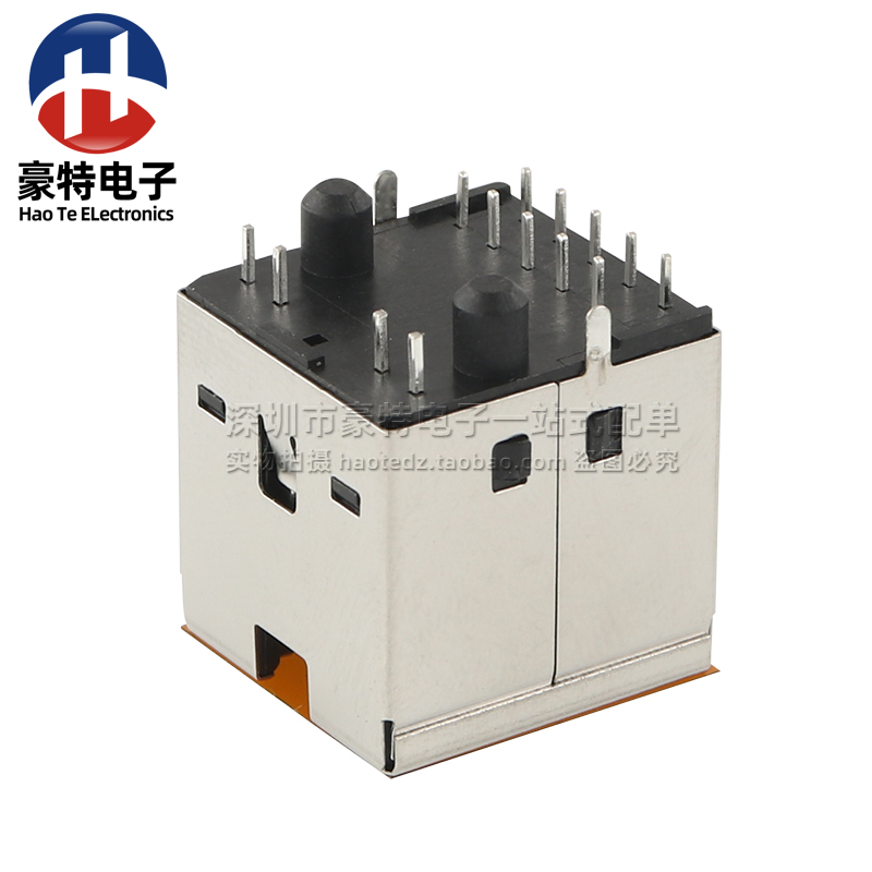 RV1-260JQP1F UDE进口立式RJ45 14P千兆带灯以太网网口插座连接器 - 图2