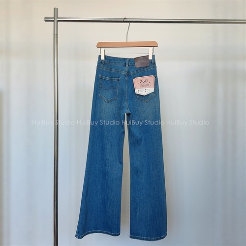 【会buy实拍】版型好秋季四面弹力阔腿微喇牛仔裤宽松显瘦显腿长 - 图2