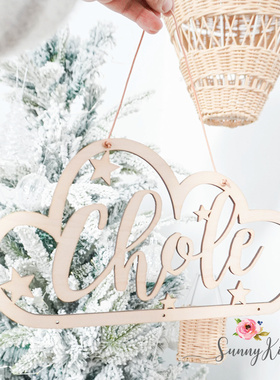 ins北欧儿童房房间名字定做定制云朵星星挂牌店铺营业牌子装饰