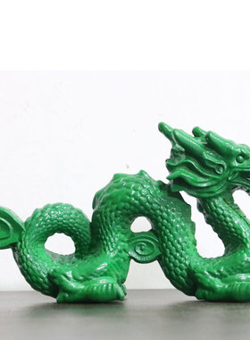 桃木雕青龙摆件可爱招财摆件