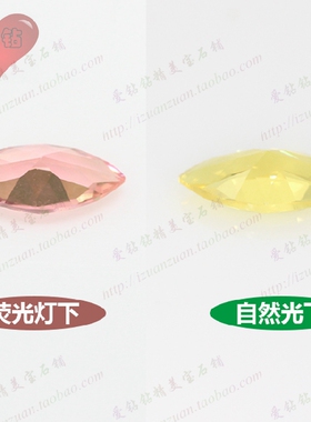 马眼形亚历山大变色石尖底裸石 树叶形戒指戒面吊坠合成宝石204#