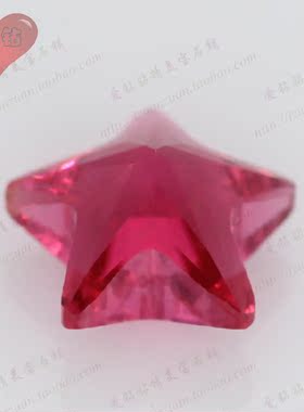 5#红刚玻五角星形玻璃尖底裸石 人工合成5号红宝石镶饰品首饰DIY