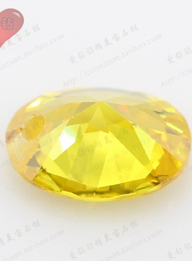 diy金黄色蛋形裸石微镶耳夹戒面