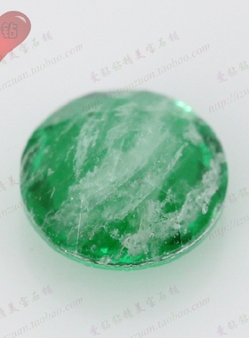 仿哥伦比亚祖母绿圆形宝石裸石 合成彩色戒面宝石钻戒指首饰配石