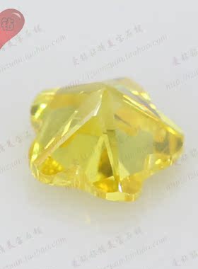 五角梅花金黄色CZ锆石裸石 彩色散珠合成宝石可镶嵌项链耳环首饰