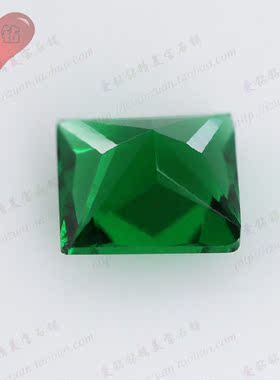 diy绿色玻璃正方形裸石镶嵌戒面