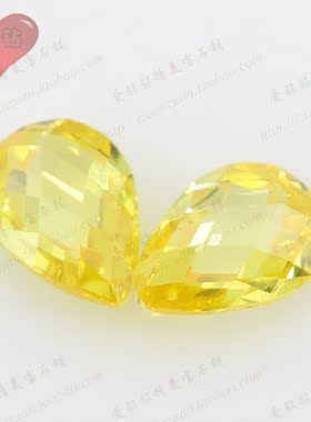 金黄色水滴形镶嵌饰品裸石