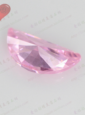 diy粉红色裸石半月形美甲仿钻