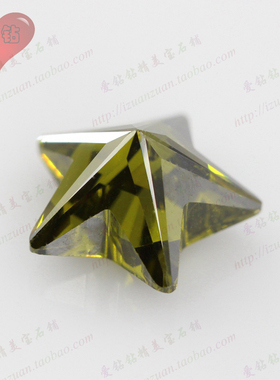 五角星橄榄绿色锆石裸石美甲DIY