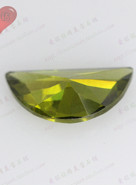 diy半月形裸石绿色美甲配饰仿钻