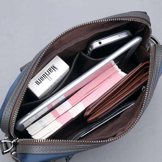 Herren-Clutch aus Oxford-Stoff, lässige Clutch mit großem Fassungsvermögen