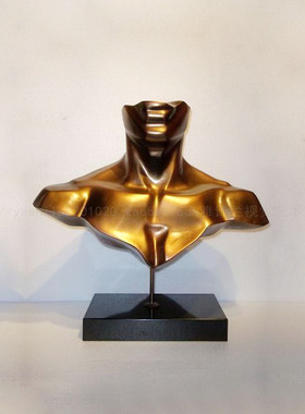 男性人体黄铜色艺术风抽象雕塑