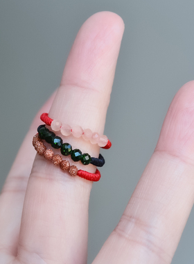绿砂石国风金刚结本命年转运女戒