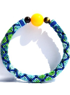 纯手工编织立体回纹手镯情侣手绳民族风九紫离火成品可调节可穿珠